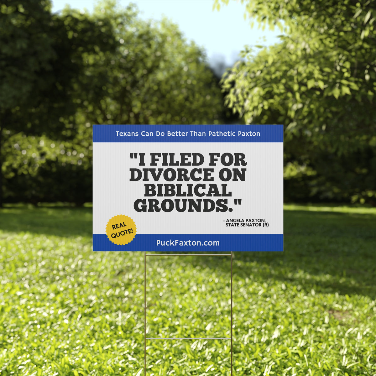 "Puck Faxton" Yard Sign - Biblical Grounds