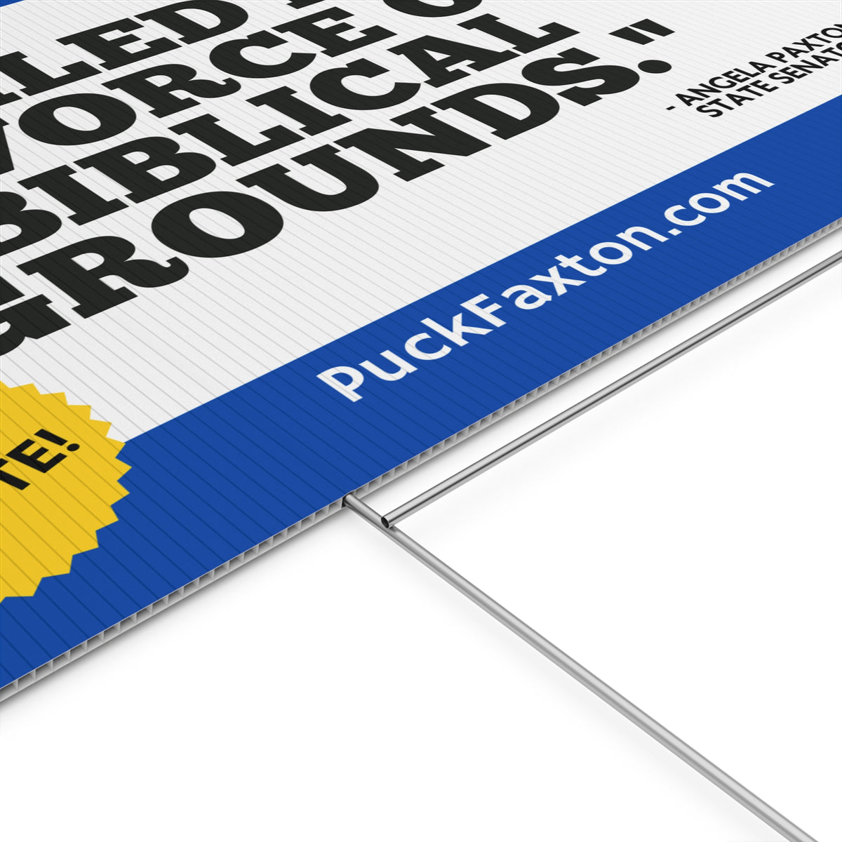 "Puck Faxton" Yard Sign - Biblical Grounds