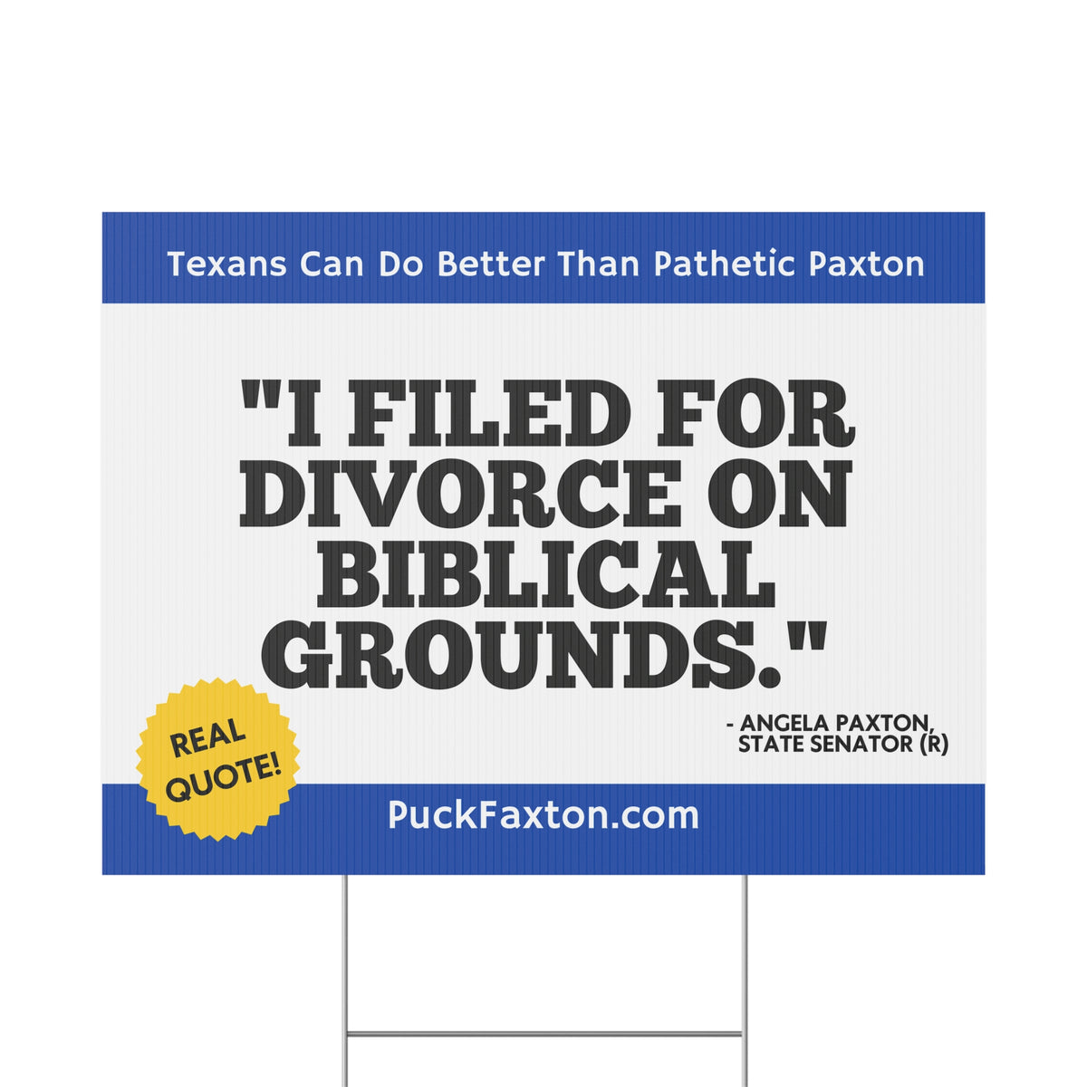 "Puck Faxton" Yard Sign - Biblical Grounds